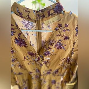 Mustard yellow and purple flower dress — heart cutout